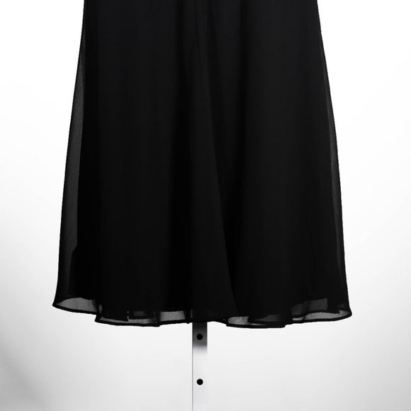 Chaps Ralph Lauren Women's Dress Black V-Neck Pleated Cocktail Party Wedding 12 - Picture 8 of 9